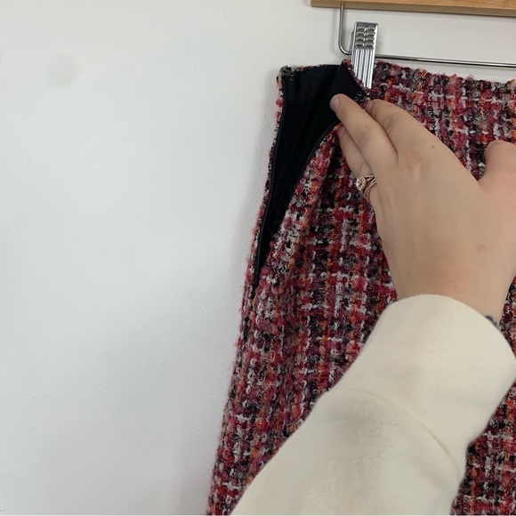 Talbots A-Line Wool Blend Pink Red Tweed Skirt Size 6 - Picture 5 of 9